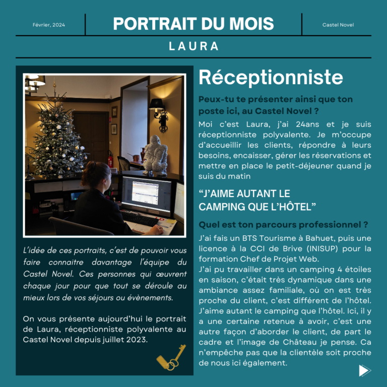 Portrait de Laura réceptionniste