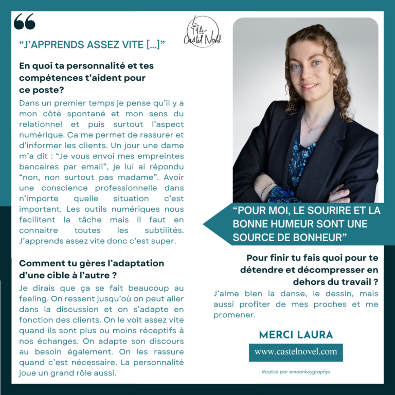 Portrait de Laura réceptionniste